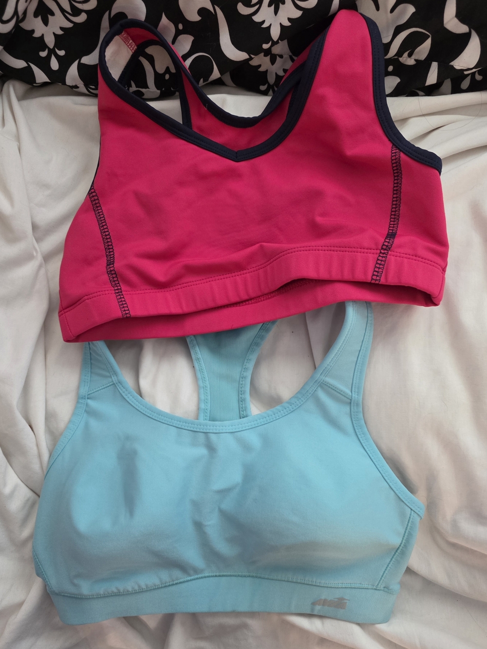 Avia & Aspire Small Supportive Racerback Sports Bras - Hot Pink & Light Blue